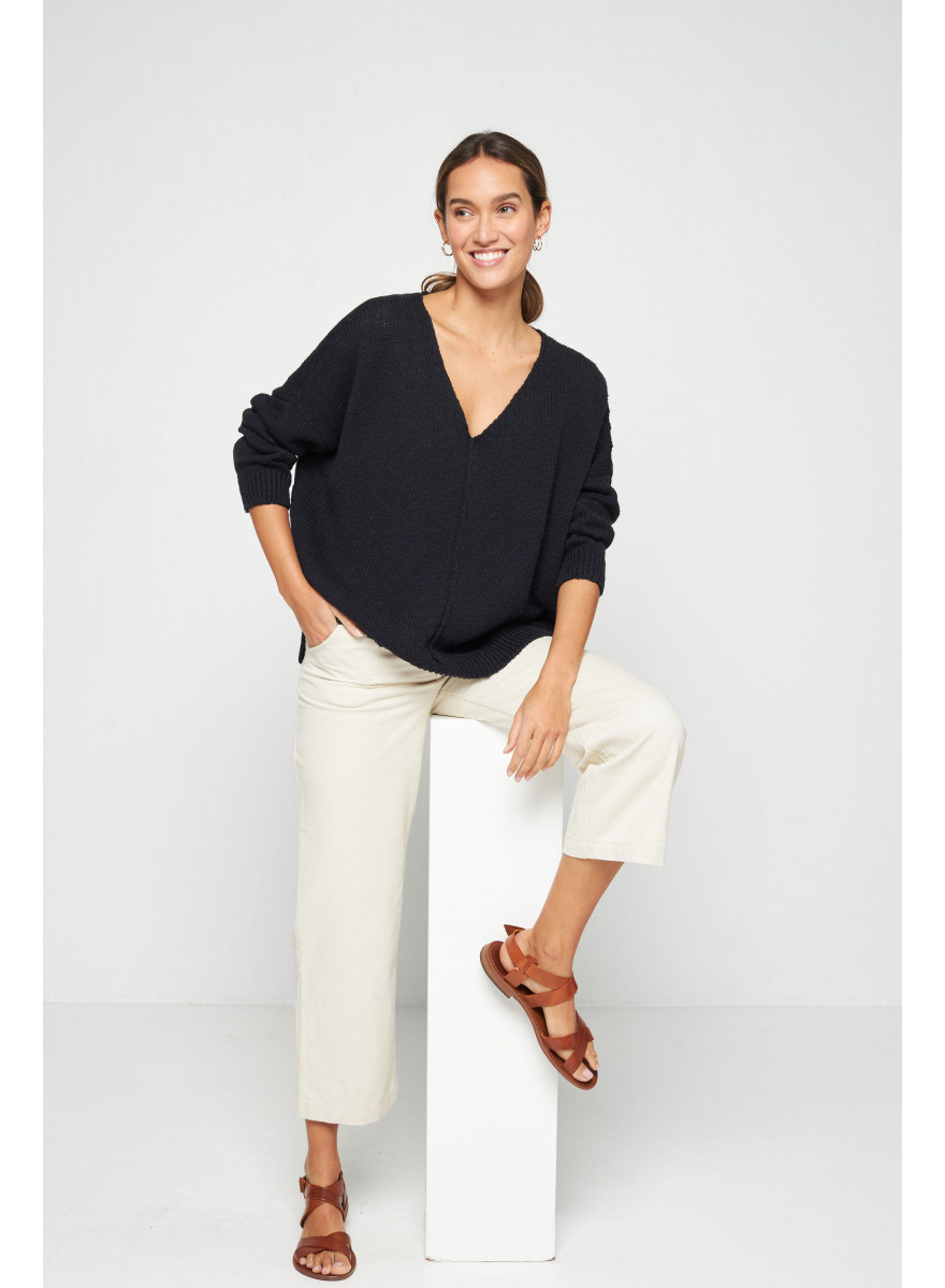Lockerer Pullover aus Baumwolle und Leinen - Nathalie