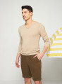 T-Shirt mit tunesischem Kragen aus Slub-Leinen - Blayne