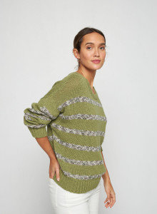 Gestreifter Pullover aus Baumwolle und Leinen - Thildie