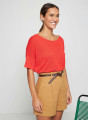 T-Shirt aus Flammgarn-Leinen mit Knopfleiste hinten - Tally