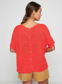 T-Shirt aus Flammgarn-Leinen mit Knopfleiste hinten - Tally