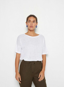 T-Shirt aus Flammgarn-Leinen mit Knopfleiste hinten - Tally