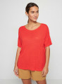 T-Shirt aus Flammgarn-Leinen mit Knopfleiste hinten - Tally