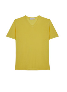 T-Shirt aus Slub-Leinen mit V-Ausschnitt - Reuben