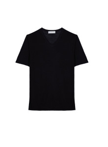 T-Shirt aus Slub-Leinen mit V-Ausschnitt - Reuben