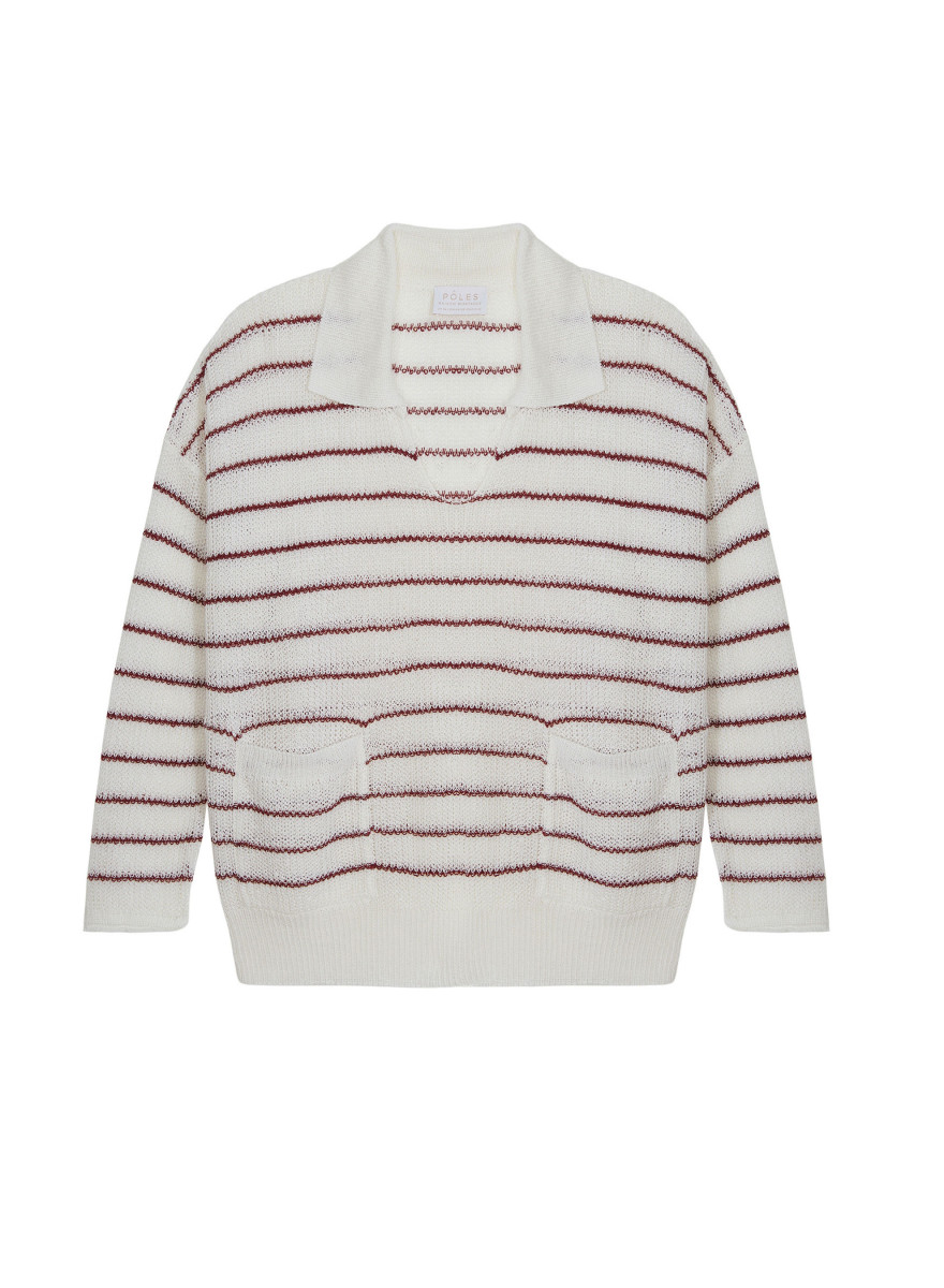 Pullover aus Leinen mit Polokragen - Tiara