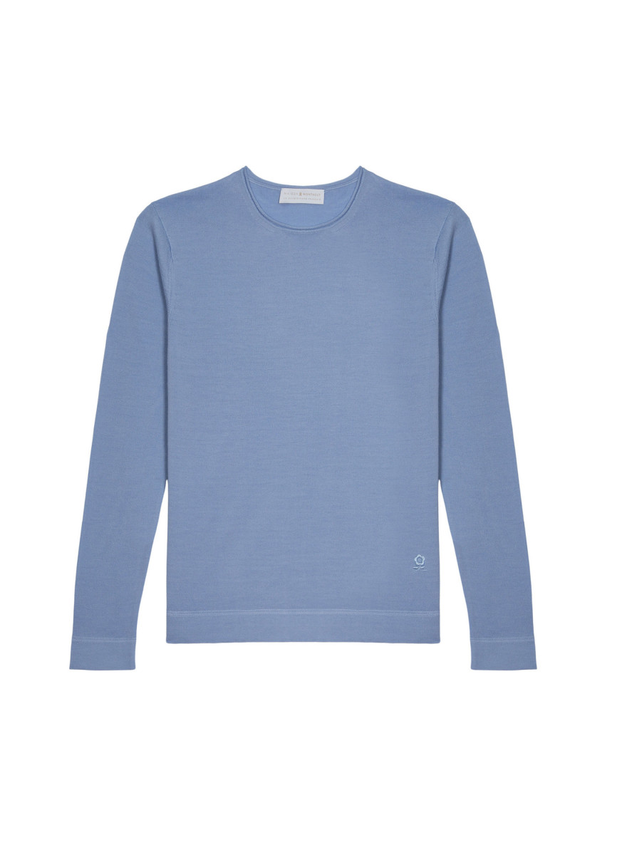 Pullover aus Merinowolle mit Rundhalsausschnitt und gerollten Abschlüssen - Rythme Pullover aus Merinowolle mit Rundhalsausschnitt und gerollten Abschlüssen - Rythme