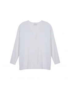 T-Shirt aus Flammgarn-Leinen mit Knopfleiste hinten - Tally