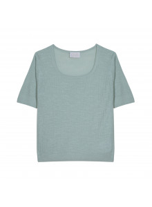 Rippstrick-T-Shirt aus Flammgarn-Leinen - Tahissa