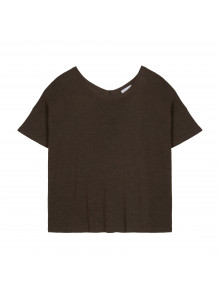 T-Shirt aus Flammgarn-Leinen mit Knopfleiste hinten - Tally