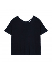 T-Shirt aus Flammgarn-Leinen mit Knopfleiste hinten - Tally