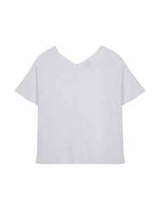 T-Shirt aus Flammgarn-Leinen mit Knopfleiste hinten - Tally