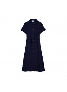 Kurzärmliges Hemdblusenkleid aus Leinen - Tori