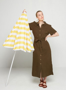 Kurzärmliges Hemdblusenkleid aus Leinen - Tori