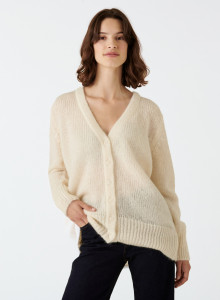 Cardigan boutonné col V en mohair - Anais