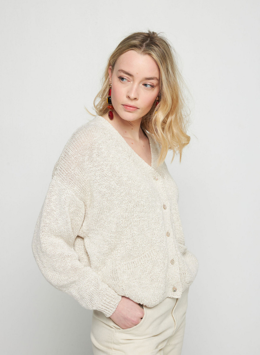 Strickjacke aus Baumwolle und Leinen - Thais