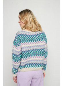 Mehrfarbiger Pullover aus Baumwolle und Leinen - Thadji