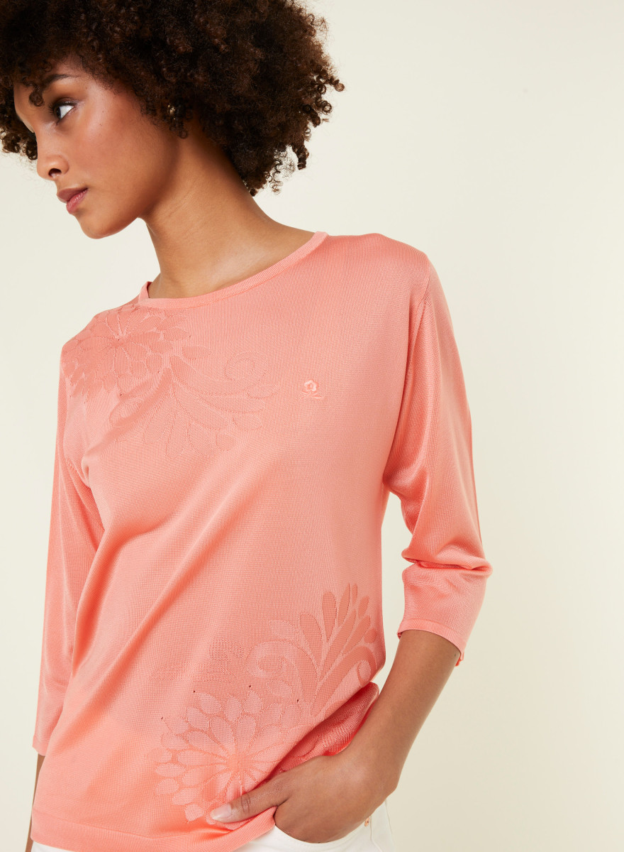 T-shirt manches coudes en Fil Lumière à motifs - Erica T-shirt manches coudes en Fil Lumière à motifs - Erica