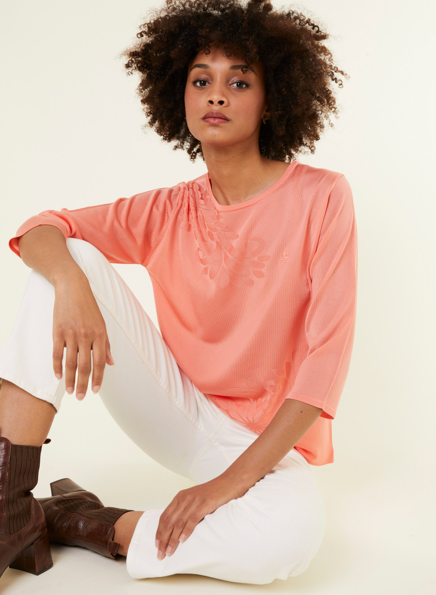 T-shirt manches coudes en Fil Lumière à motifs - Erica T-shirt manches coudes en Fil Lumière à motifs - Erica