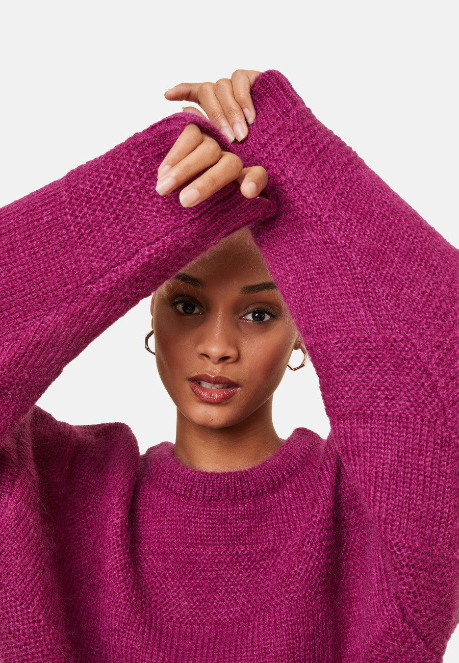 Lockerer zweifarbiger Mohairpullover - Gaby