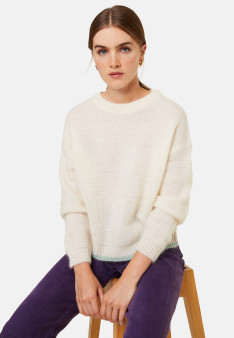 Lockerer zweifarbiger Mohairpullover - Gaby