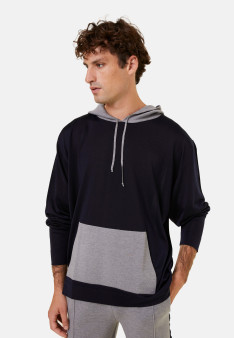 Kapuzenpullover mit Taschen aus Wolle und Fil lumière - Flavien