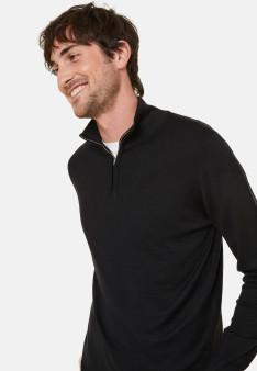 Pullover mit Trucker-Ausschnitt und Logo aus Merinowolle - Ryan