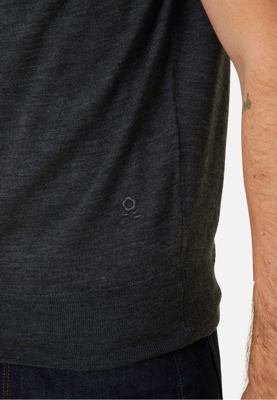 Ärmellose Weste mit Logo aus Merinowolle - Ernardo