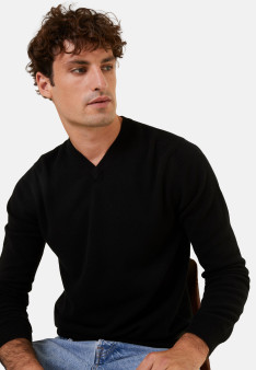 Kaschmirpullover mit V-Ausschnitt - Evann