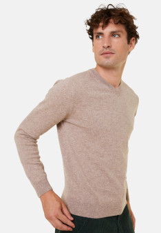 Kaschmirpullover mit V-Ausschnitt - Evann