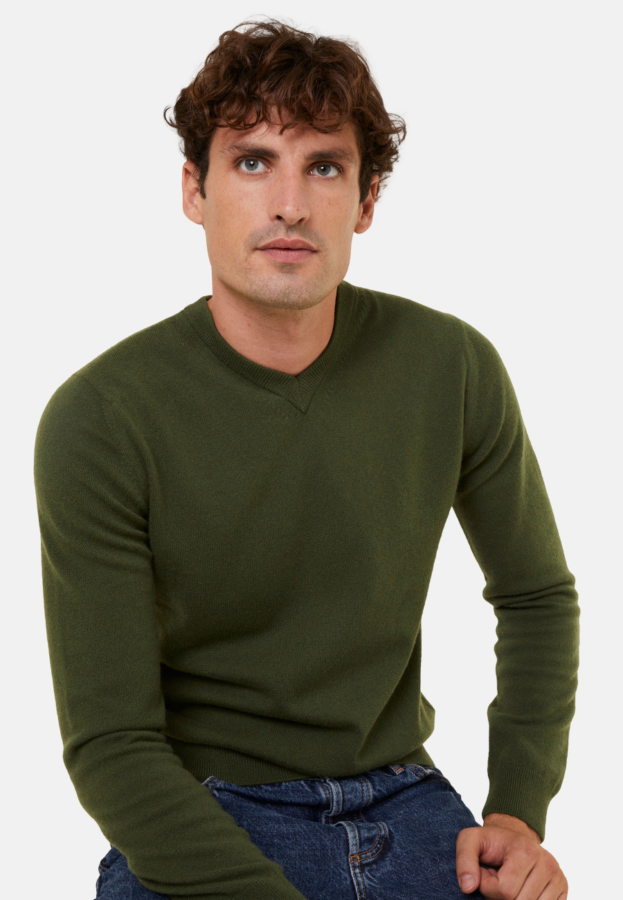Kaschmirpullover mit V-Ausschnitt - Evann
