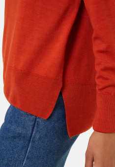 Rollkragenpullover mit Schlitzen aus Merinowolle - Amy