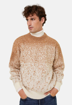Zweifarbiger Mohair-Pullover mit Rundhalsausschnitt - Figaro