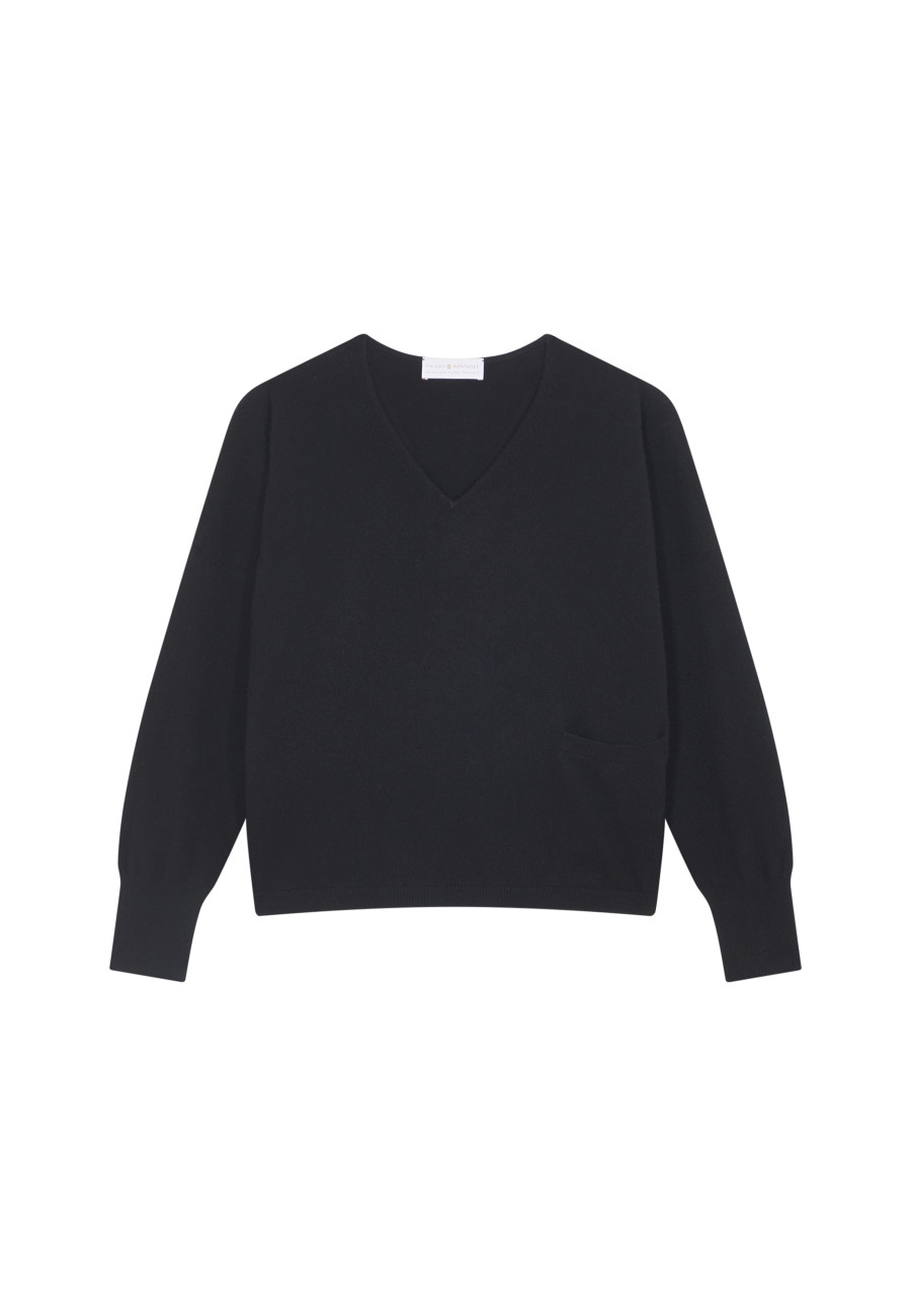 Kurzer Kaschmirpullover mit Tasche - Balba Kurzer Kaschmirpullover mit Tasche - Balba