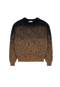 Zweifarbiger Mohair-Pullover mit Rundhalsausschnitt - Figaro