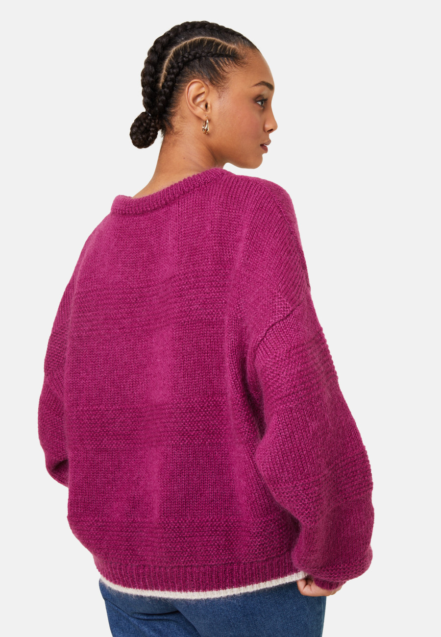 Lockerer zweifarbiger Mohairpullover - Gaby