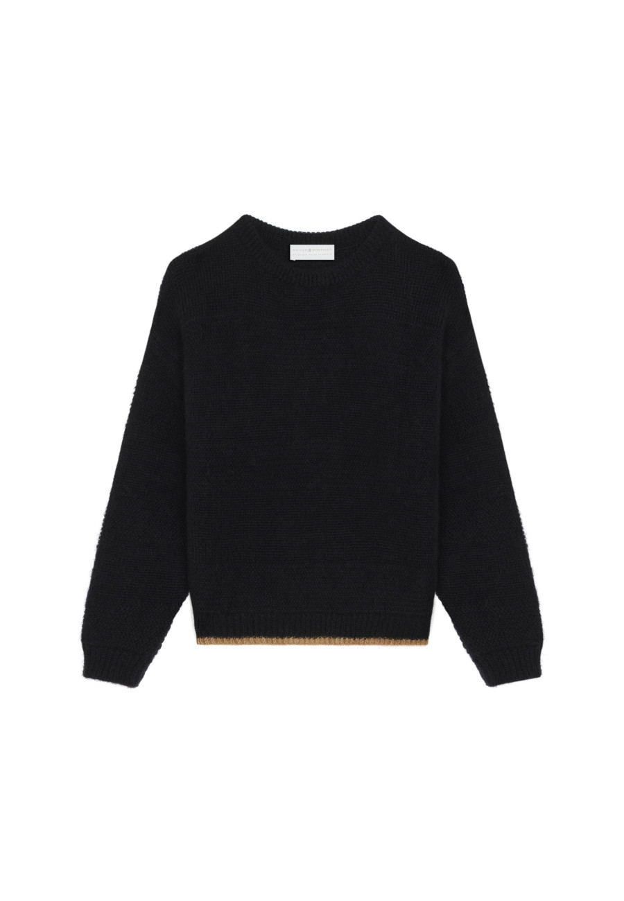 Lockerer zweifarbiger Mohairpullover - Gaby
