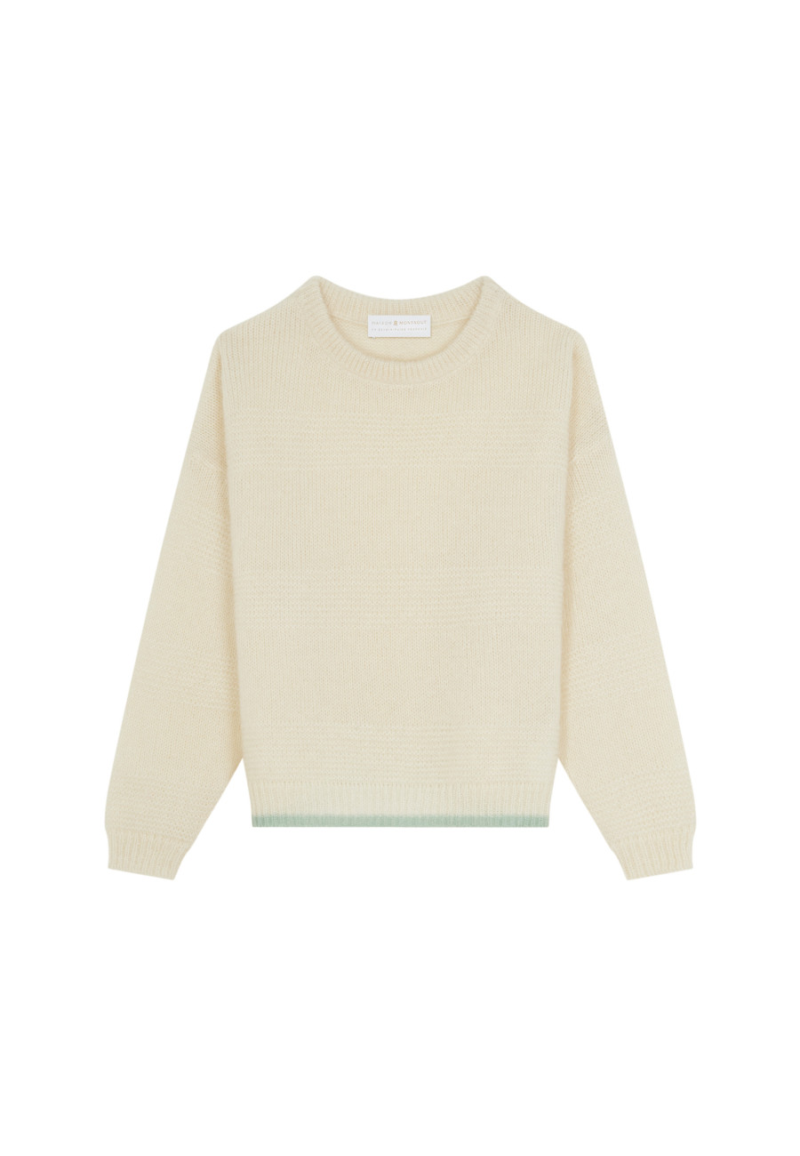 Lockerer zweifarbiger Mohairpullover - Gaby