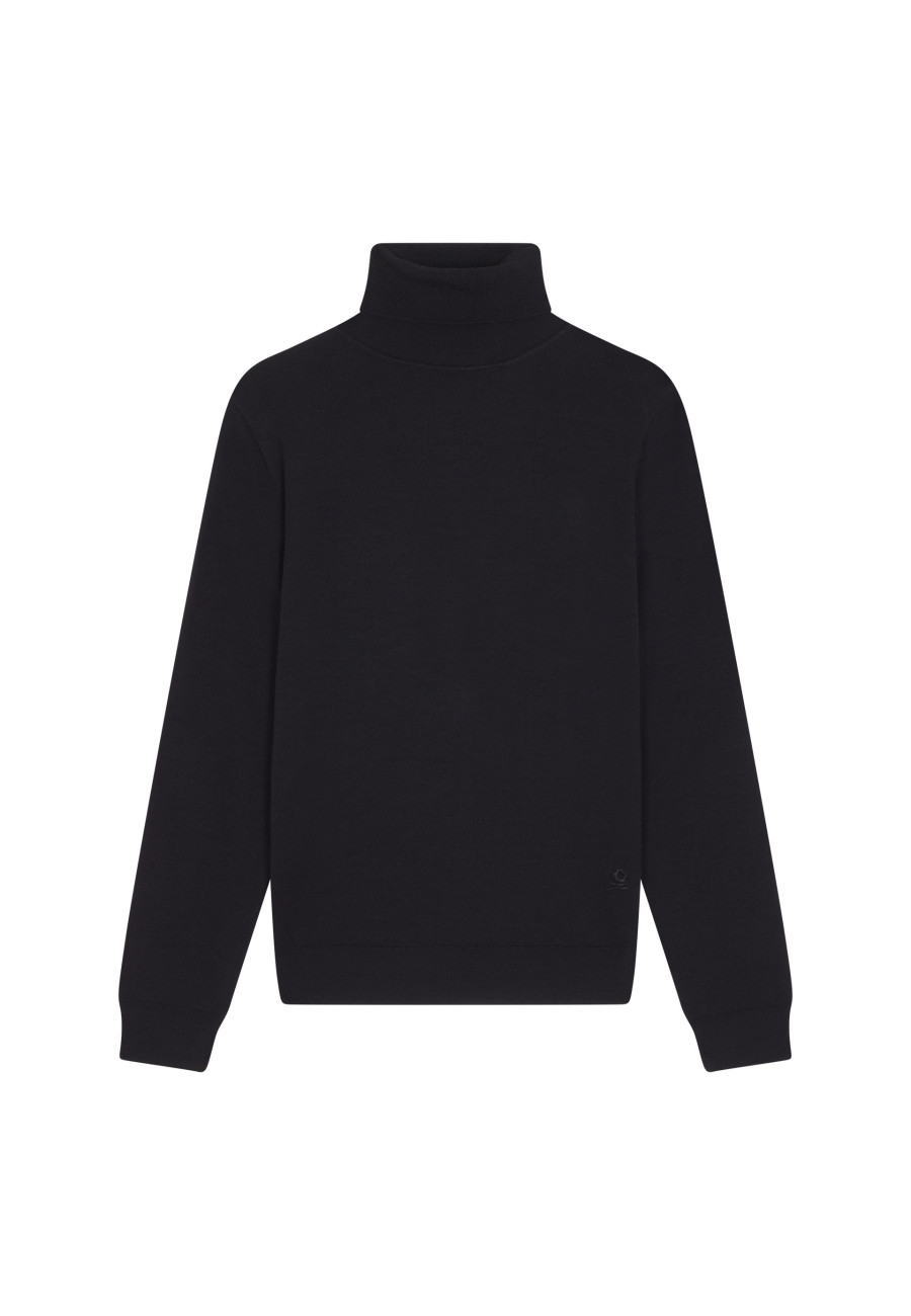 Rollkragenpullover mit Logo aus Merinowolle - Enzo