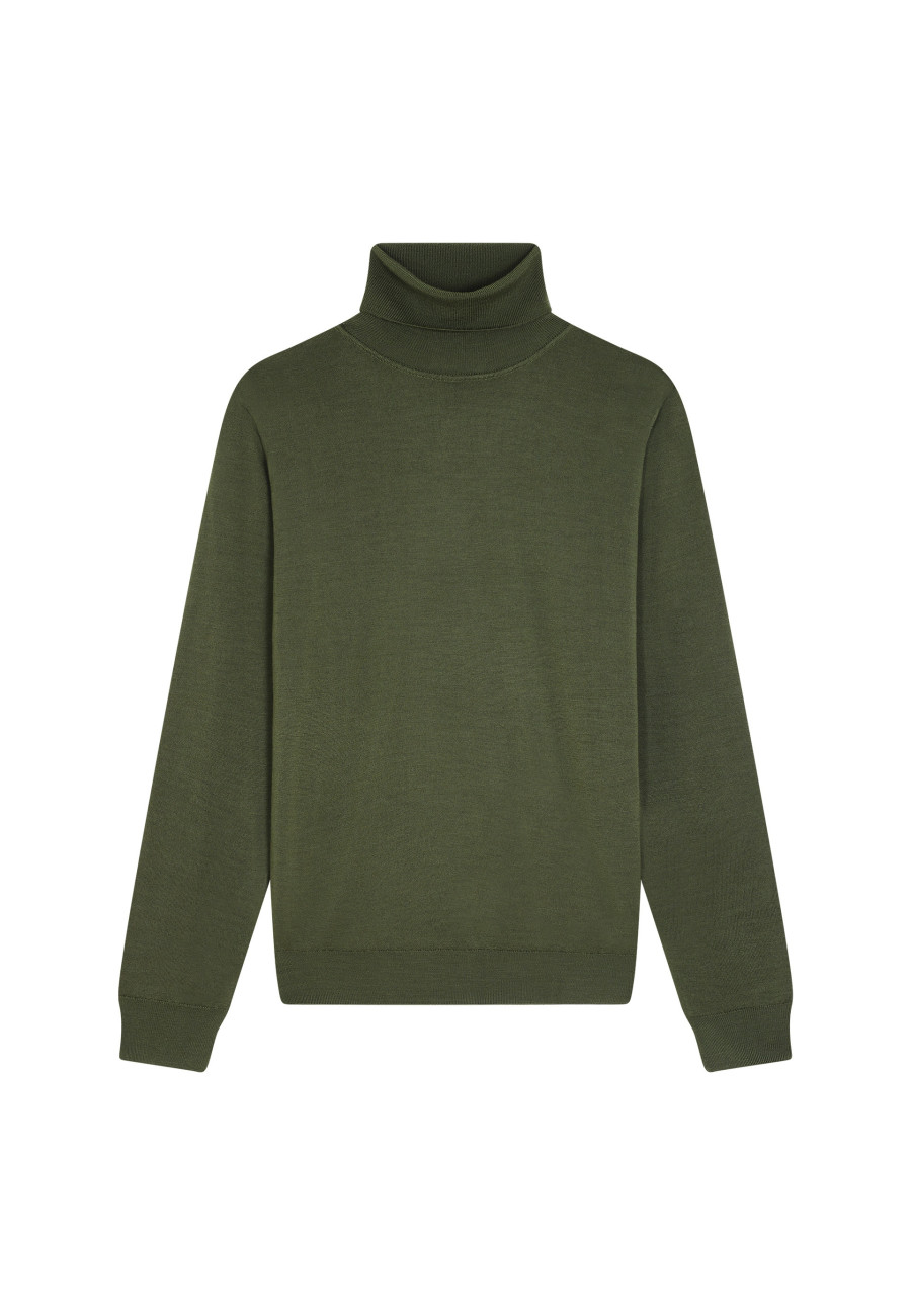 Rollkragenpullover mit Logo aus Merinowolle - Enzo Rollkragenpullover mit Logo aus Merinowolle - Enzo