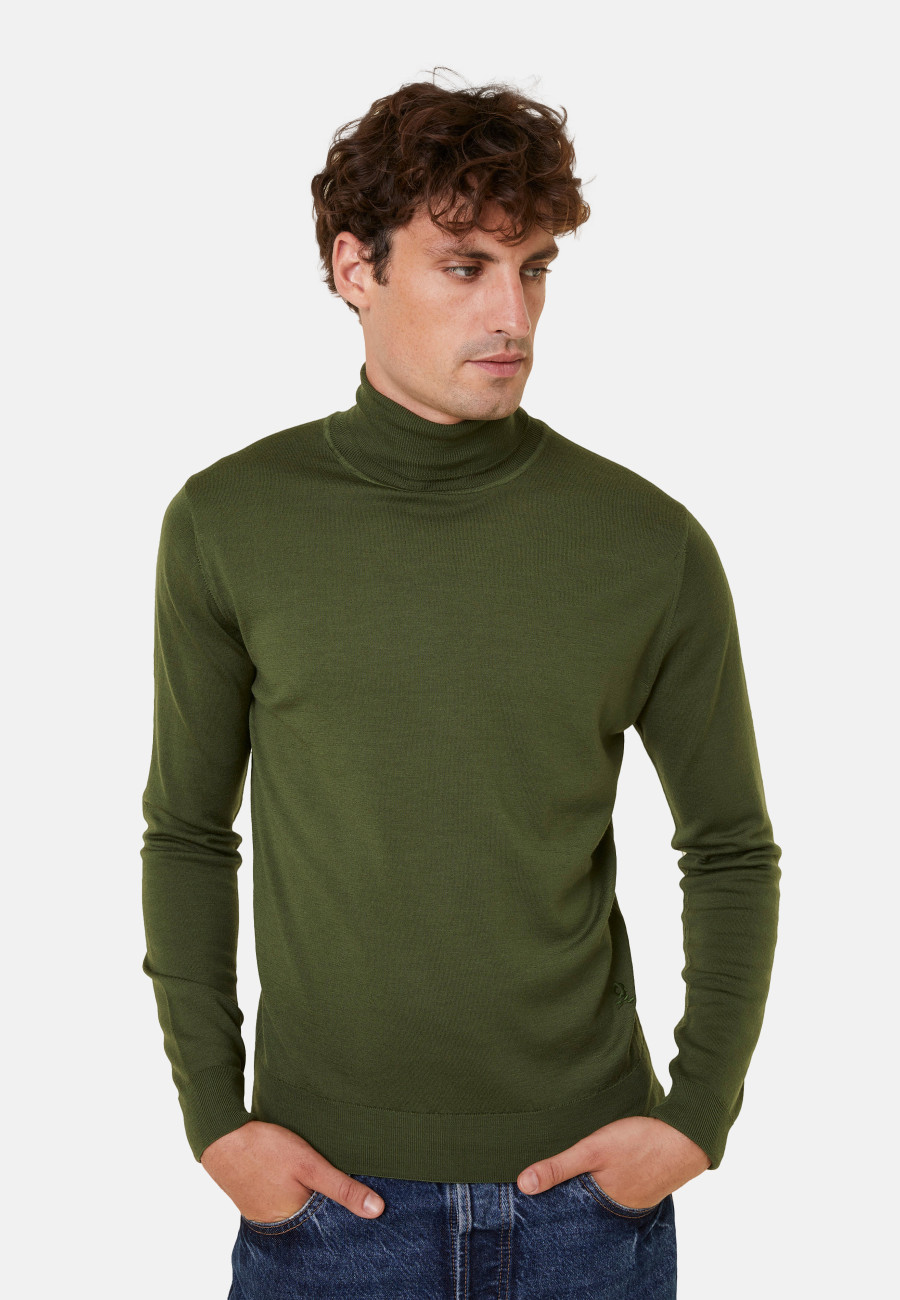 Rollkragenpullover mit Logo aus Merinowolle - Enzo Rollkragenpullover mit Logo aus Merinowolle - Enzo