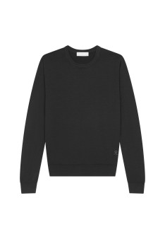 Pullover mit Rundhalsausschnitt und Logo aus Merinowolle - Eddie