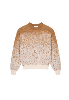 Zweifarbiger Mohair-Pullover mit Rundhalsausschnitt - Figaro