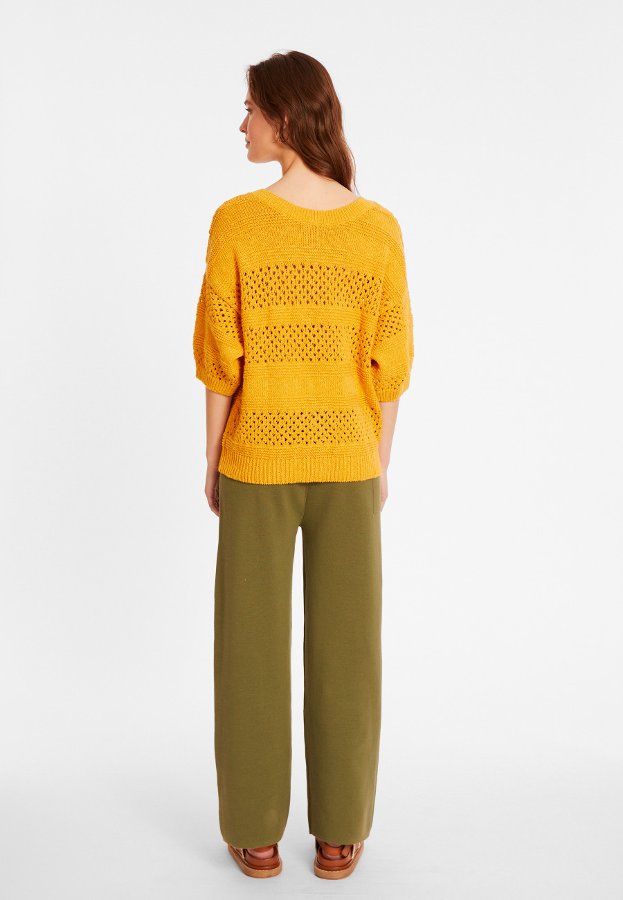 Durchbrochene Strickjacke aus Baumwolle und Leinen - Maylisse