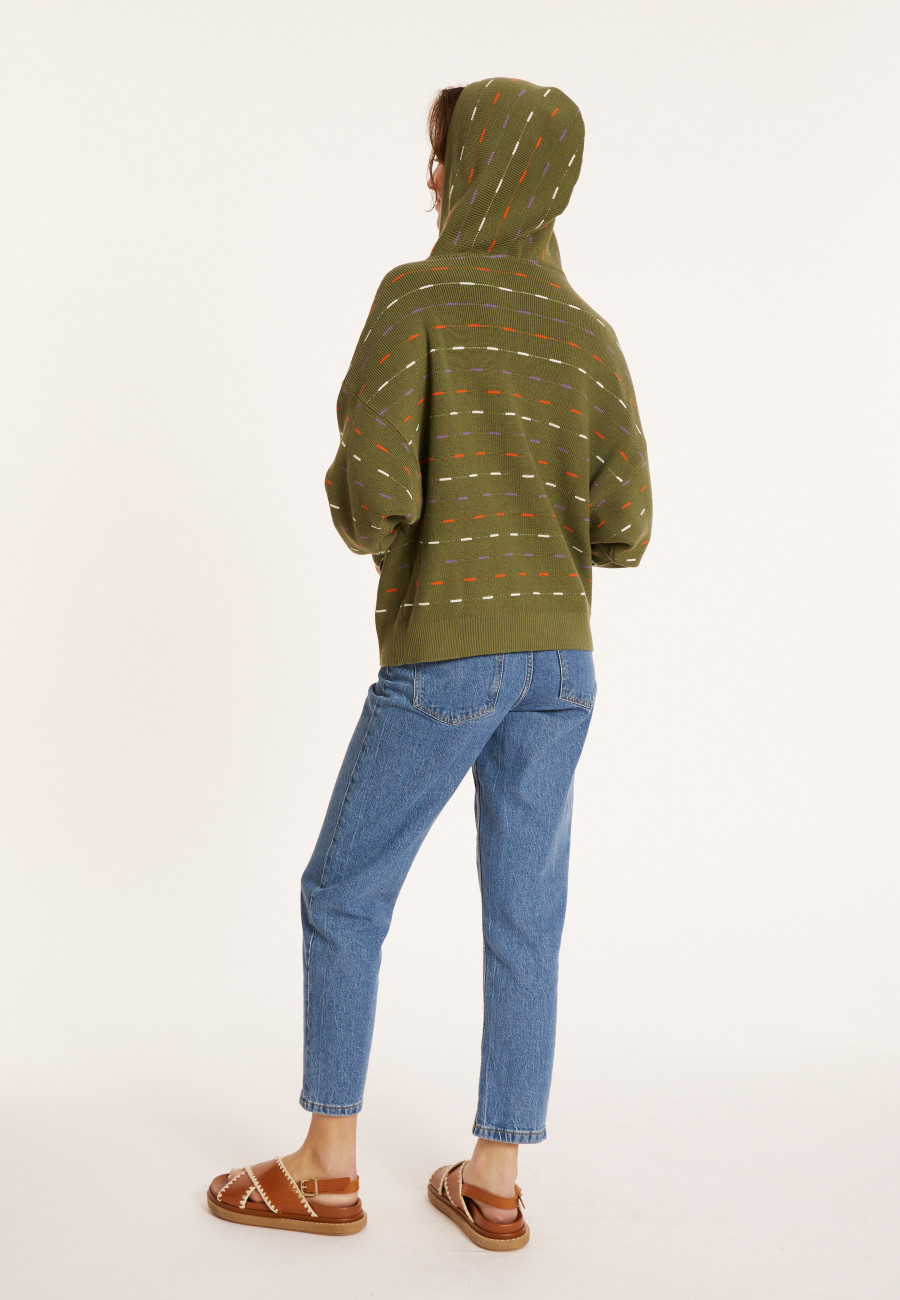 Hoodie aus Baumwolle mit tunesischem Kragen - Melanie
