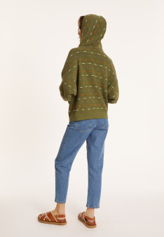 Hoodie aus Bio-Baumwolle mit tunesischem Kragen - Melanie