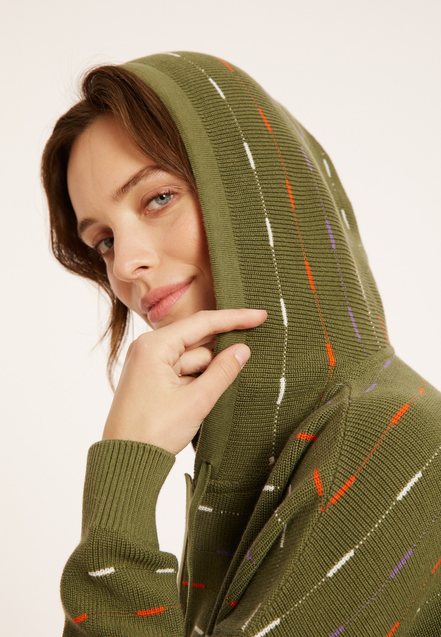 Hoodie aus Baumwolle mit tunesischem Kragen - Melanie
