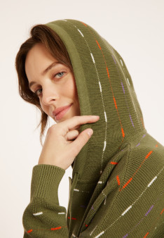 Hoodie aus Bio-Baumwolle mit tunesischem Kragen - Melanie