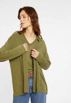 Cardigan aus Slub-Leinen mit Schalkragen - Maelle