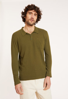 Langarm-Poloshirt aus gebürsteter Baumwolle - Donovan